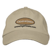 Cigar Geeks geborduurd Pet met Logo en adres (Voorkant)