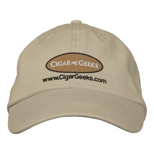 Cigar Geeks geborduurd Pet met Logo en adres (Voorkant)