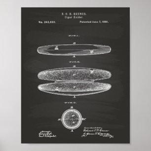 Cigar Holder 1881 Patent Art Chalkboard Poster