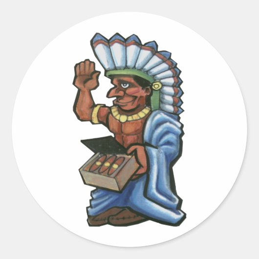 Cigar Indian Ronde Sticker (Voorkant)