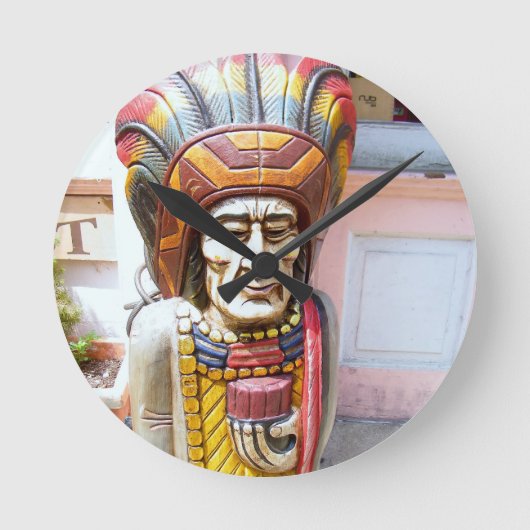 CIGAR INDIAN VAN ALEXANDRIA WALL CLOCK RONDE KLOK (Voorkant)