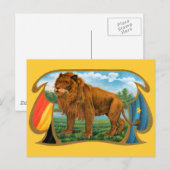  Cigar Label Art, Afrikaanse leeuw in Savannah Briefkaart (Voorkant / Achterkant)