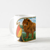 Cigar Label Art, Afrikaanse leeuw in Savannah Koffiemok (Voorkant links)