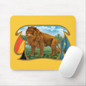  Cigar Label Art, Afrikaanse leeuw in Savannah Muismat (Met muis)