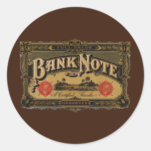 Cigar Label Art, Bank Note Money Finance
