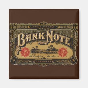 Cigar Label Art, Bank Note Money Finance Magneet