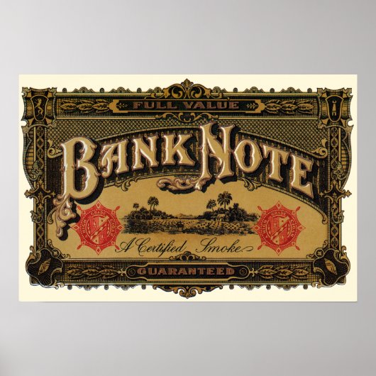 Cigar Label Art, Bank Note Money Finance Poster (Voorkant)