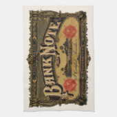 Cigar Label Art, Bank Note Money Finance Theedoek (Verticaal)