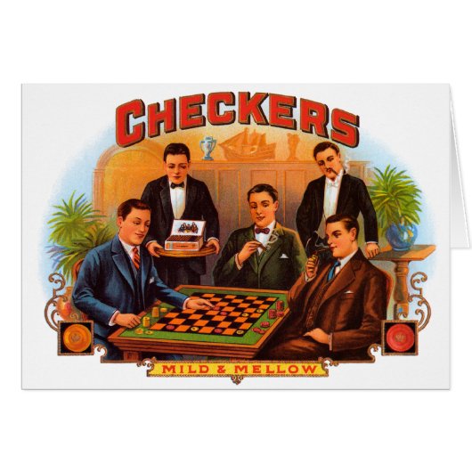  Cigar Label Art, Checkers Mild en Mellow (Voorkant Horizontaal)
