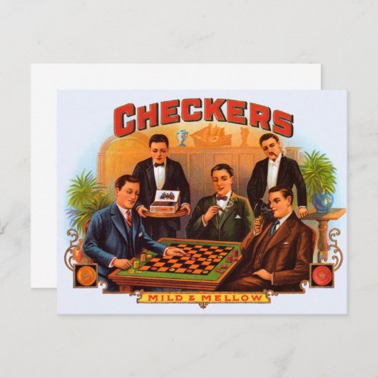 Cigar Label Art, Checkers Mild en Mellow (Voorkant / Achterkant)