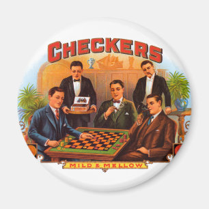  Cigar Label Art, Checkers Mild en Mellow Magneet
