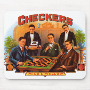  Cigar Label Art, Checkers Mild en Mellow Muismat