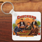 Cigar Label Art, Checkers Mild en Mellow Sleutelhanger (Voorkant)