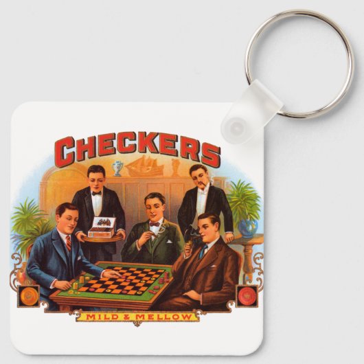  Cigar Label Art, Checkers Mild en Mellow Sleutelhanger (Achterkant)