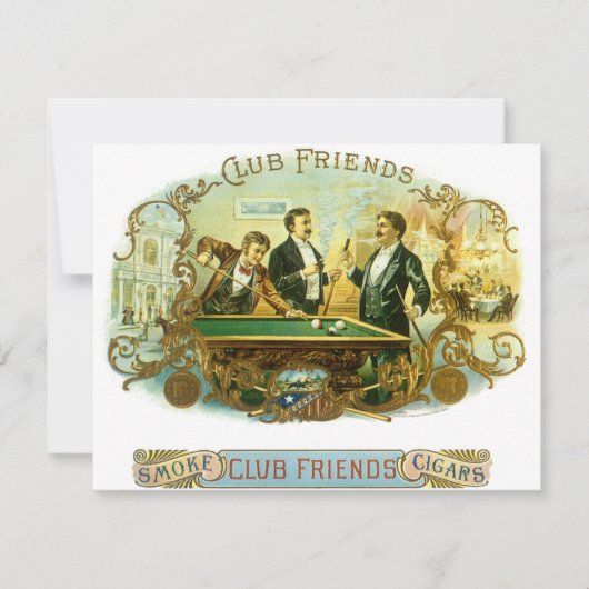  Cigar Label Art, Club Friends Billiards (Voorkant)