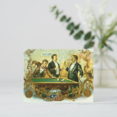 Cigar Label Art, Club Friends Billiards Briefkaart (Staand voorkant)