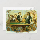 Cigar Label Art, Club Friends Billiards Briefkaart (Voorkant / Achterkant)