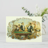  Cigar Label Art, Club Friends Billiards Kaart (Staand voorkant)