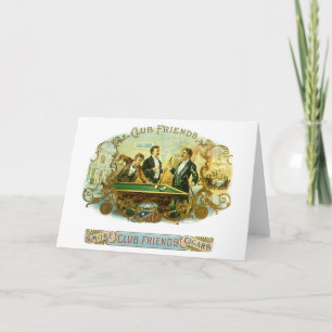 Cigar Label Art, Club Friends Billiards Kaart