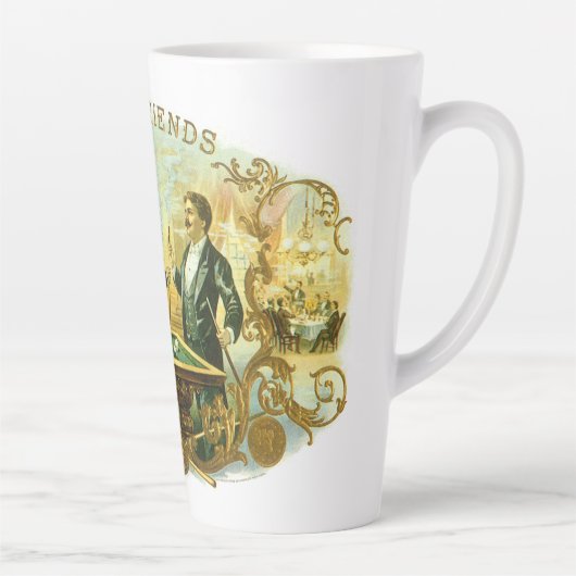  Cigar Label Art, Club Friends Billiards Latte Mok (Rechts)