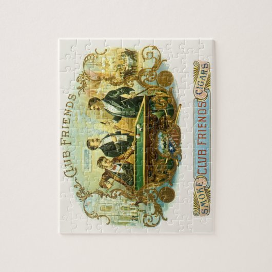  Cigar Label Art, Club Friends Billiards Legpuzzel (Verticaal)