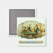 Cigar Label Art, Club Friends Billiards Magneet (Voorkant / Achterkant)