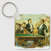 Cigar Label Art, Club Friends Billiards Sleutelhanger (Voorkant)