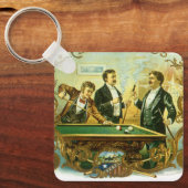  Cigar Label Art, Club Friends Billiards Sleutelhanger (Voorkant)