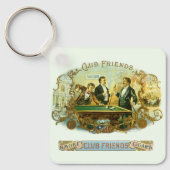  Cigar Label Art, Club Friends Billiards Sleutelhanger (Voorkant)