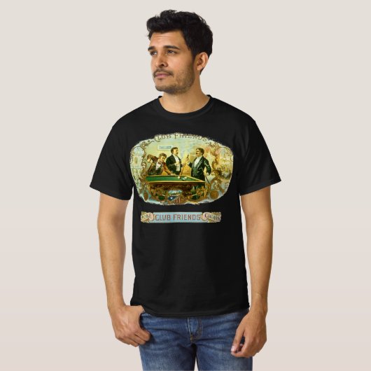  Cigar Label Art, Club Friends Billiards T-shirt (Voorkant volledig)