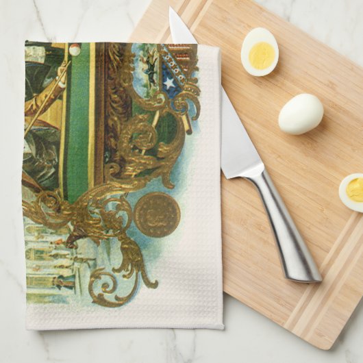 Cigar Label Art, Club Friends Billiards Theedoek (Quarter Fold)