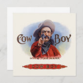  Cigar Label Art, Cowboy past het merk aan (Voorkant / Achterkant)