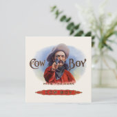  Cigar Label Art, Cowboy past het merk aan (Staand voorkant)