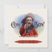  Cigar Label Art, Cowboy past het merk aan (Voorkant)