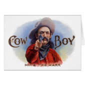  Cigar Label Art, Cowboy past het merk aan (Voorkant Horizontaal)