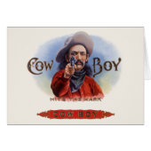  Cigar Label Art, Cowboy past het merk aan (Voorkant Horizontaal)