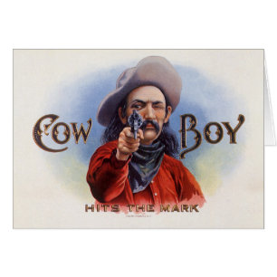  Cigar Label Art, Cowboy past het merk aan