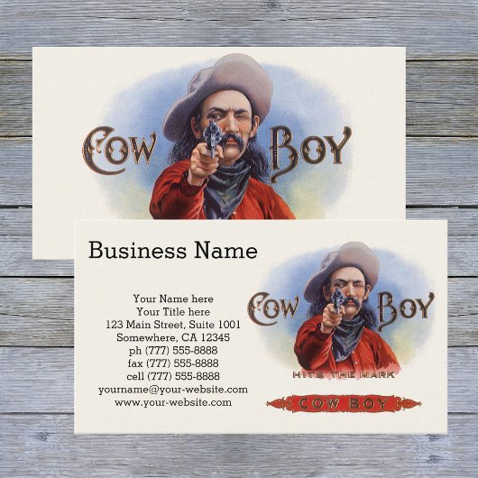  Cigar Label Art, Cowboy past het merk aan