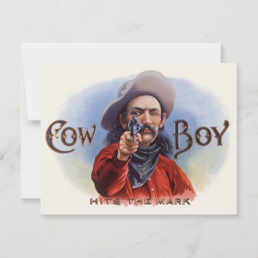  Cigar Label Art, Cowboy past het merk aan (Voorkant)