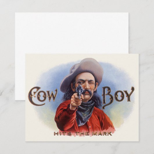  Cigar Label Art, Cowboy past het merk aan (Voorkant / Achterkant)