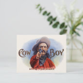  Cigar Label Art, Cowboy past het merk aan Briefkaart (Staand voorkant)
