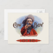 Cigar Label Art, Cowboy past het merk aan Briefkaart (Voorkant / Achterkant)
