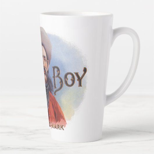 Cigar Label Art, Cowboy past het merk aan Latte Mok (Rechts)