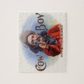  Cigar Label Art, Cowboy past het merk aan Legpuzzel (Verticaal)
