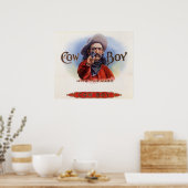 Cigar Label Art, Cowboy past het merk aan Poster (Keuken)