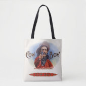  Cigar Label Art, Cowboy past het merk aan Tote Bag (Voorkant)