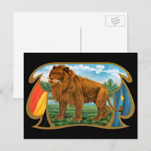  Cigar Label Art, Leon, koning van het Oerwoud Briefkaart (Voorkant / Achterkant)