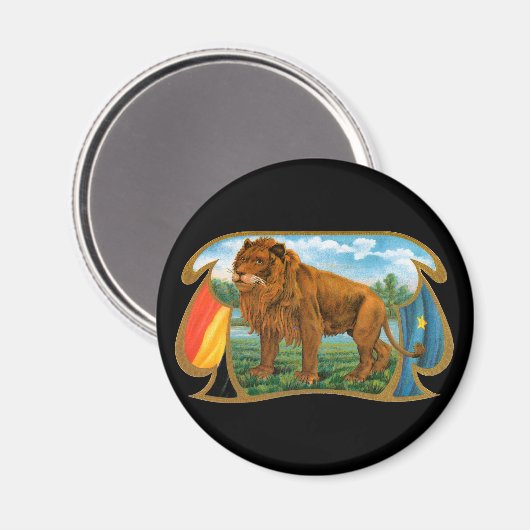  Cigar Label Art, Leon, koning van het Oerwoud Magneet (Voorkant / Achterkant)