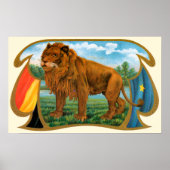  Cigar Label Art, Leon, koning van het Oerwoud Poster (Voorkant)