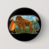  Cigar Label Art, Leon, koning van het Oerwoud Ronde Button 5,7 Cm (Voorkant)